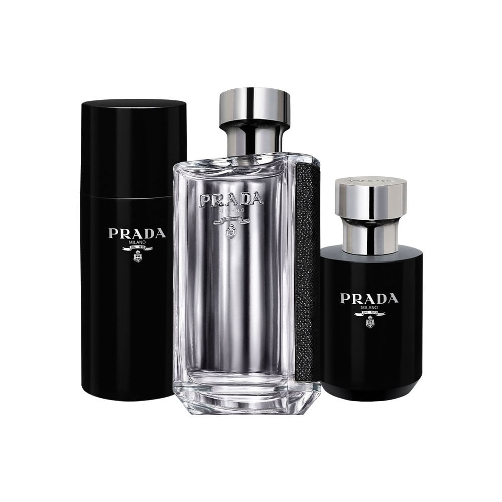 Kit L'homme Prada (Perfume 50ml + Desodorante + Pós Barba